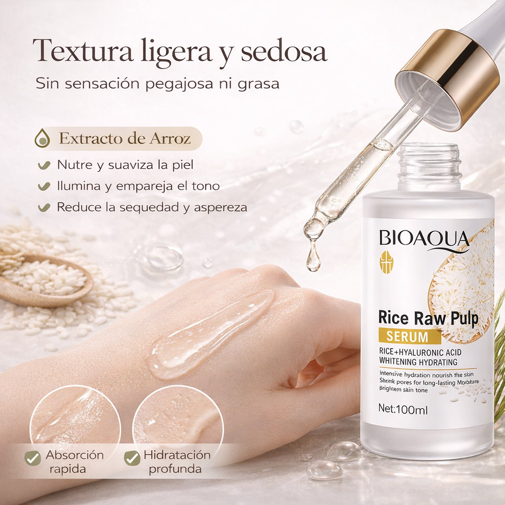 Sérum Ácido Hialuronico Rice Raw Pulp Bioaqua 100 ml