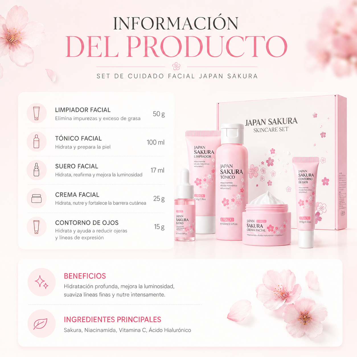 Pack Rutina Japan Sakura Laikou 5 Piezas
