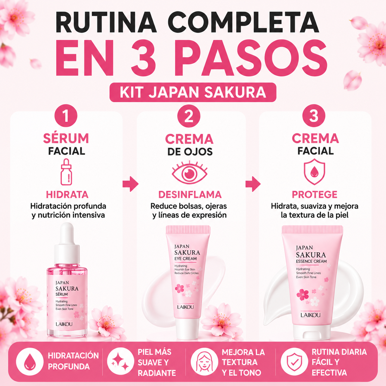 Pack Rutina Japan Sakura Laikou 3 Piezas