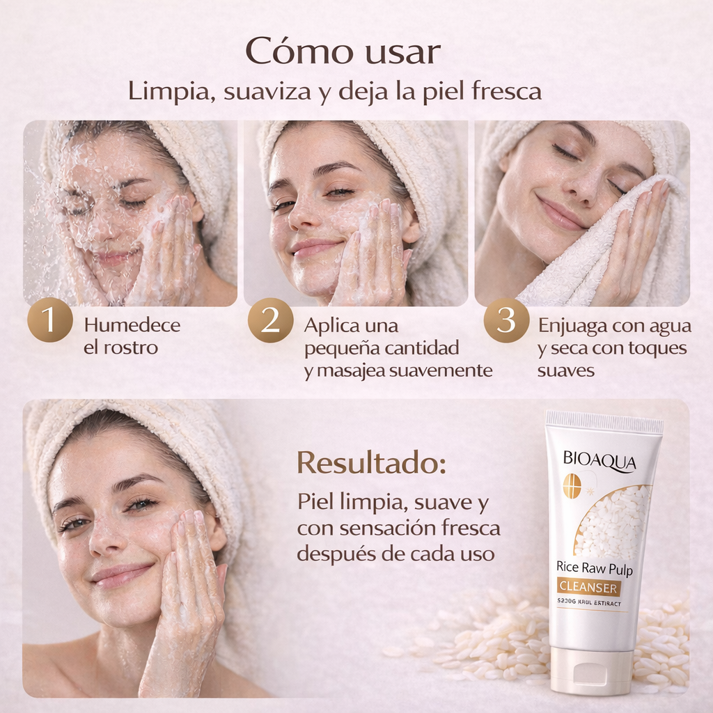 Gel Limipiador Rice Raw Pulp Bioaqua 100 ml