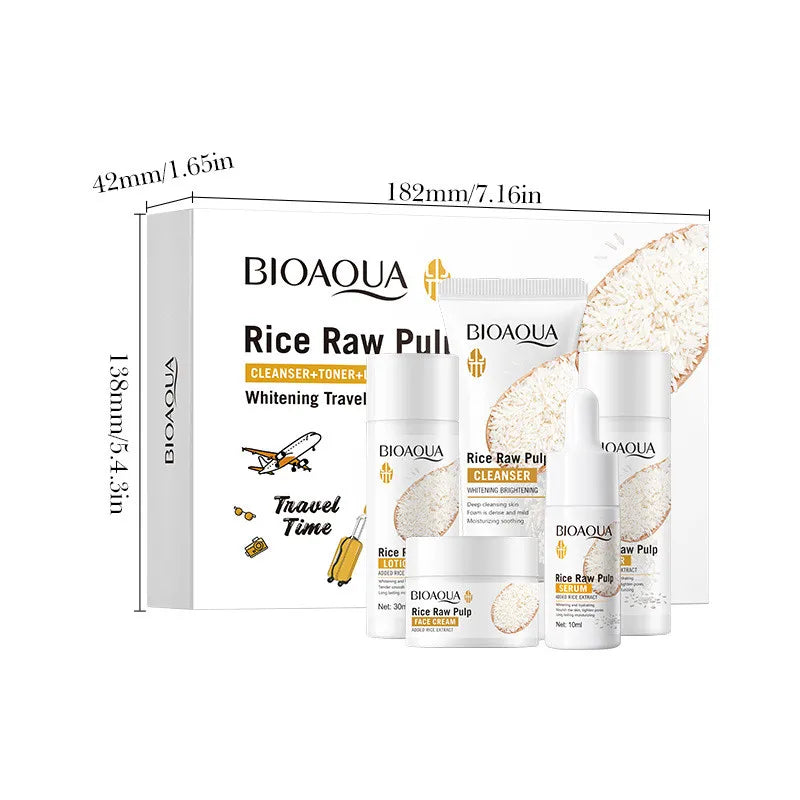 Pack Rutina Travel Rice Raw Pulp Bioaqua 5 Piezas