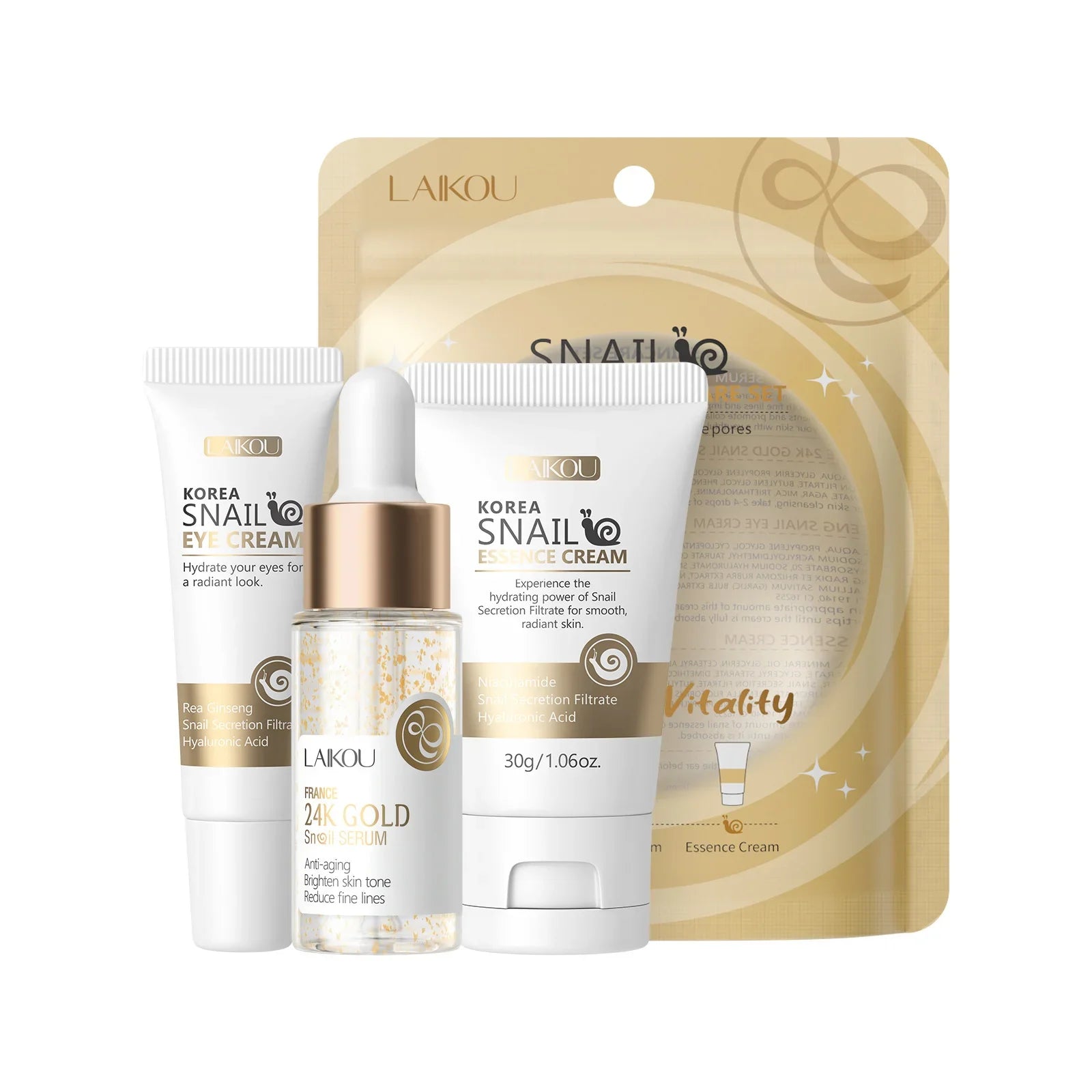 Pack Rutina Baba de Caracol Laikou 3 Piezas